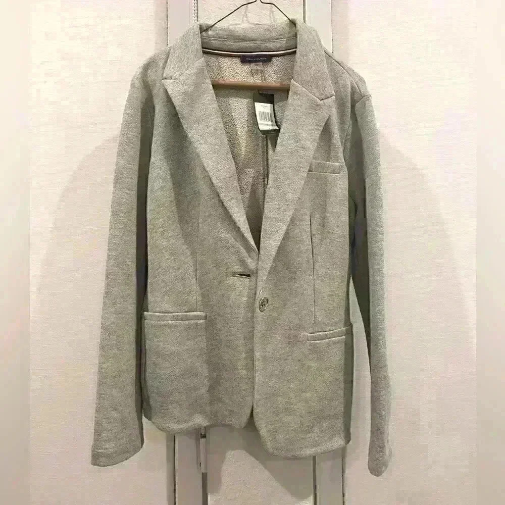 NWT Lightweight Tommy Hilfiger Light Gray Casual Blazer | Sz 8 and 10